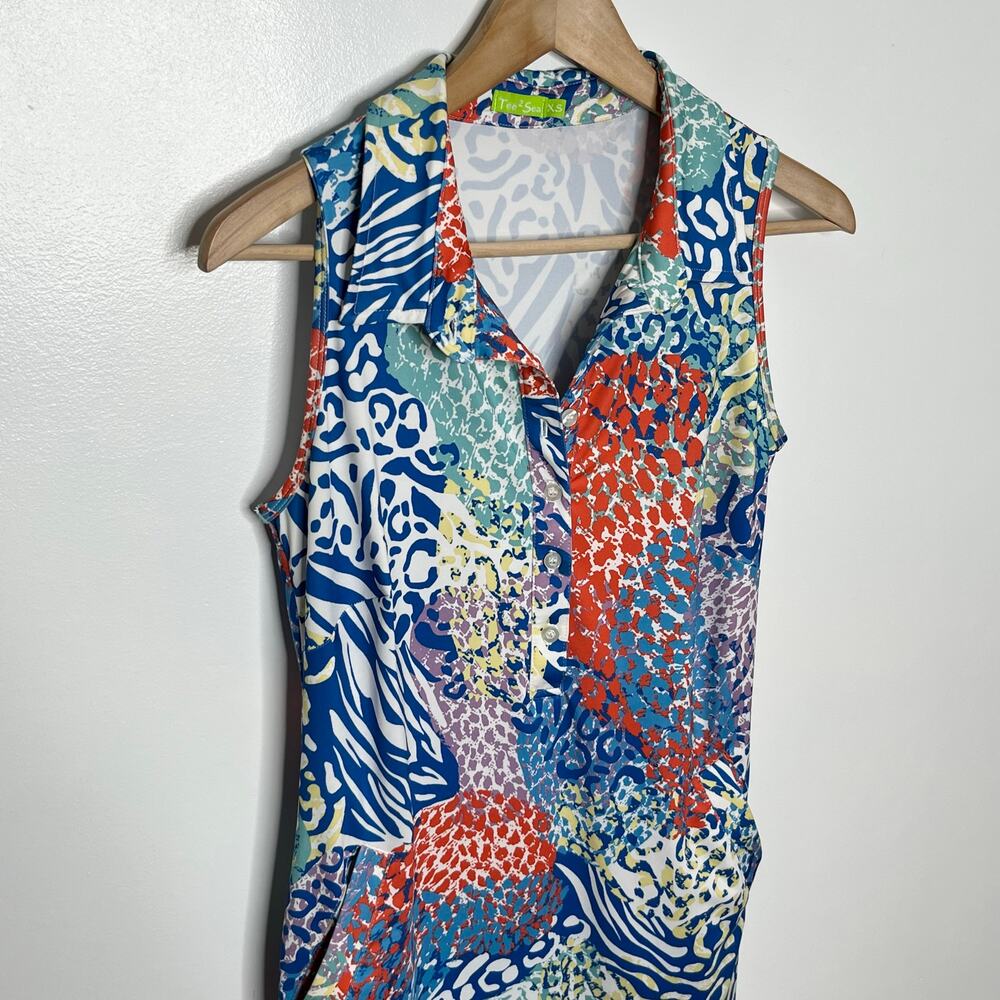 Tee 2 Sea Womens Shift Dress XS Blue Pockets Stretch Comfort Golf Tennis Outdoor - Picture 3 of 9
